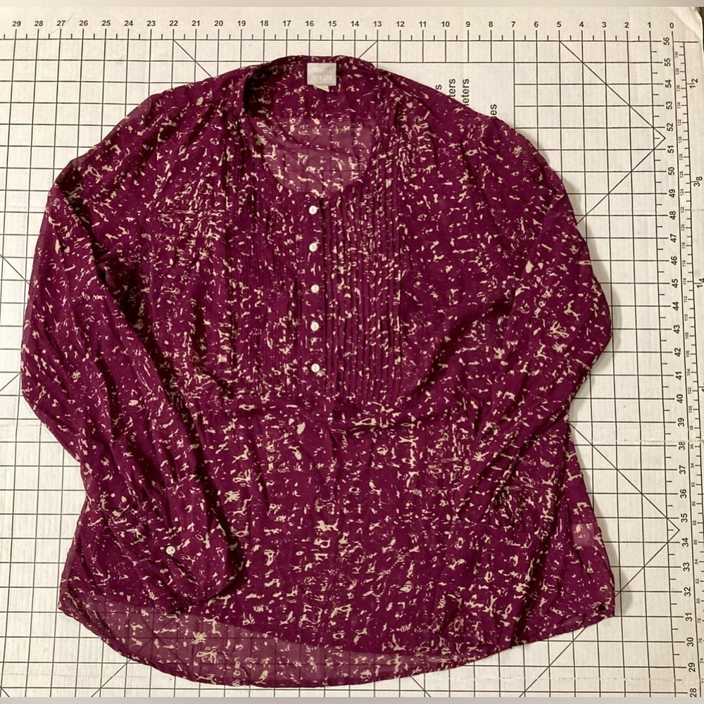 Converse One-Star Women’s Size Large Maroon Long Sleeve‎ Blouse